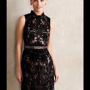 Anthropologie Overture Tulle Sheath Dress by Yoana Baraschi Black  Size 12 Party